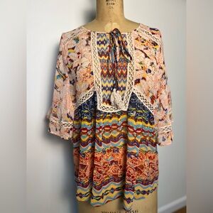 Anthropologie Meadow Rue small boho blouse